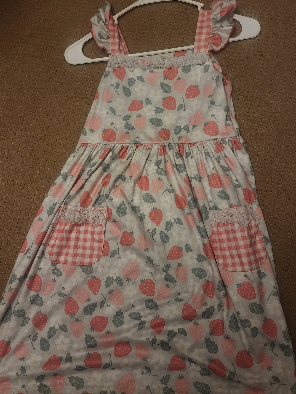 Marie Nicole Boutique Pink Strawberry Print Sundress 4xl